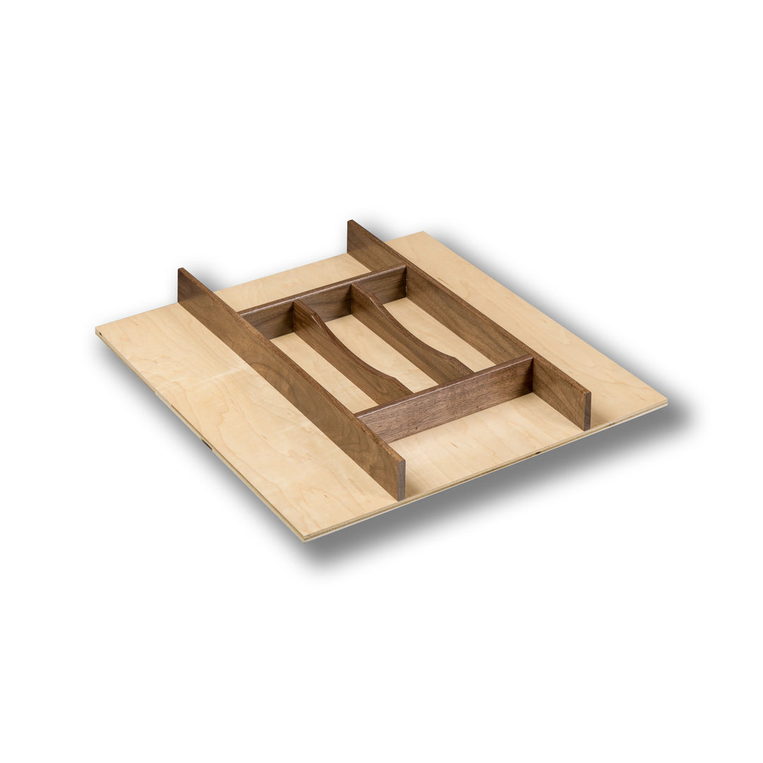 20" Walnut Creek Series Silverware Tray Insert in maple and walnut, studio view 3