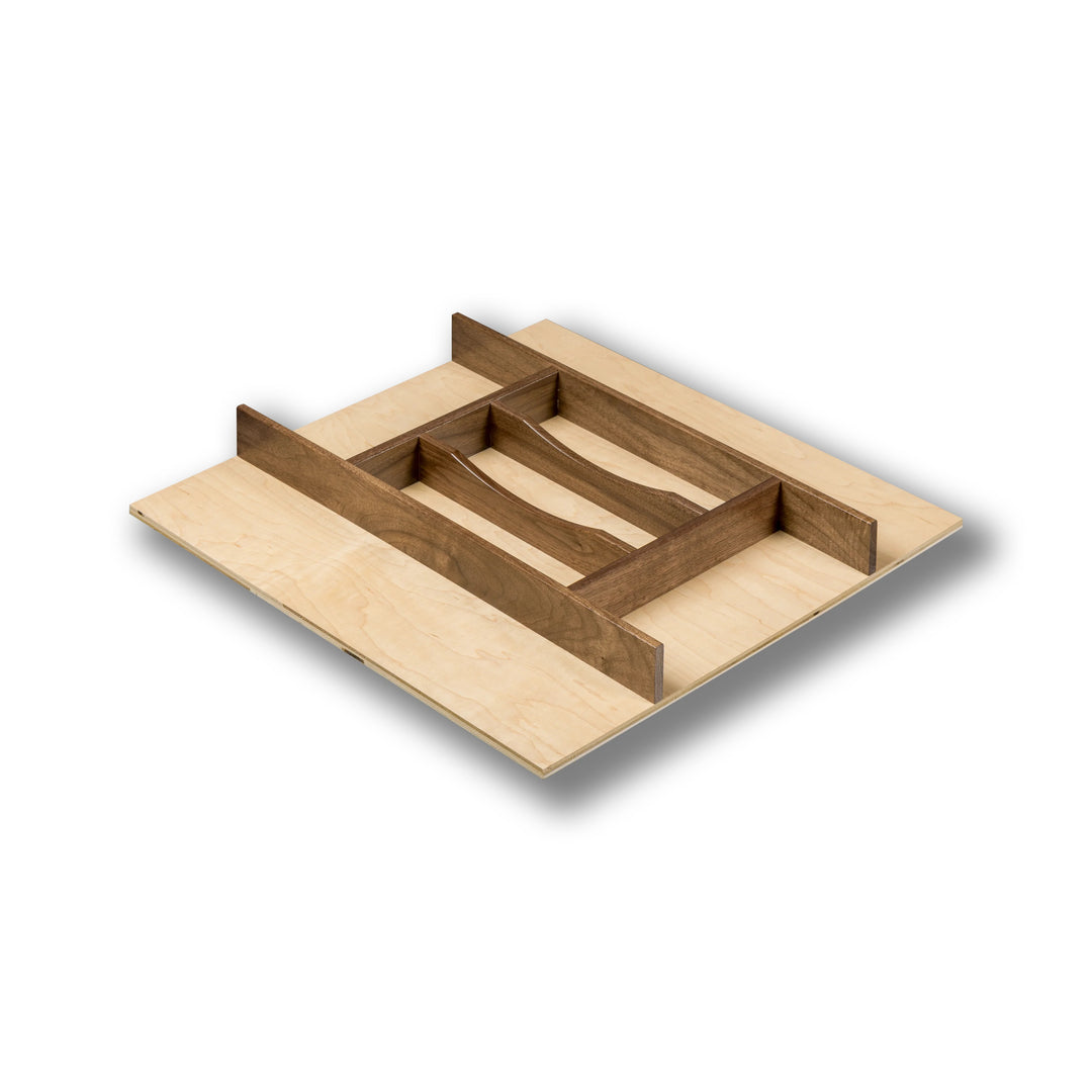20" Walnut Creek Series Silverware Tray Insert in maple and walnut, studio view 4