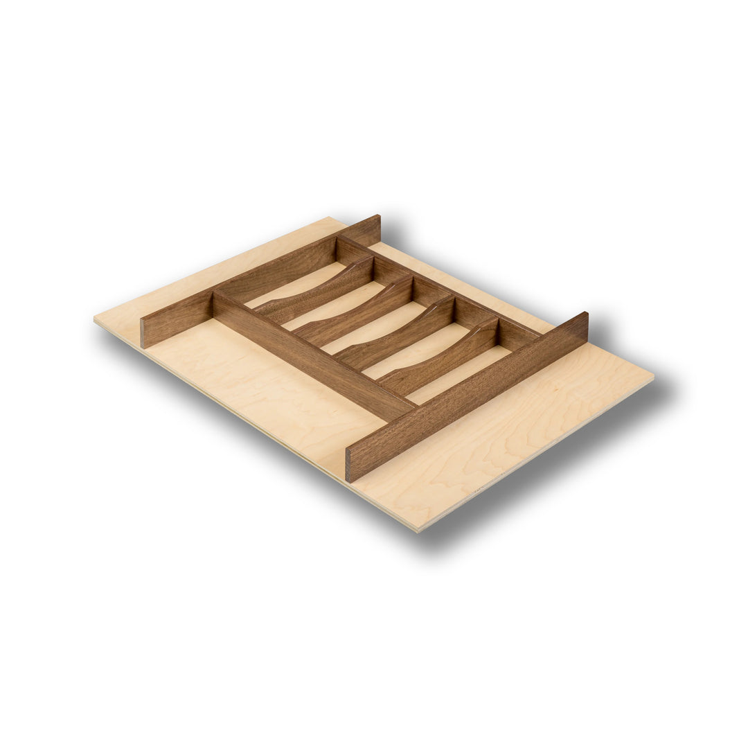 26" Walnut Creek Series Silverware Tray Insert in maple and walnut, studio view 4