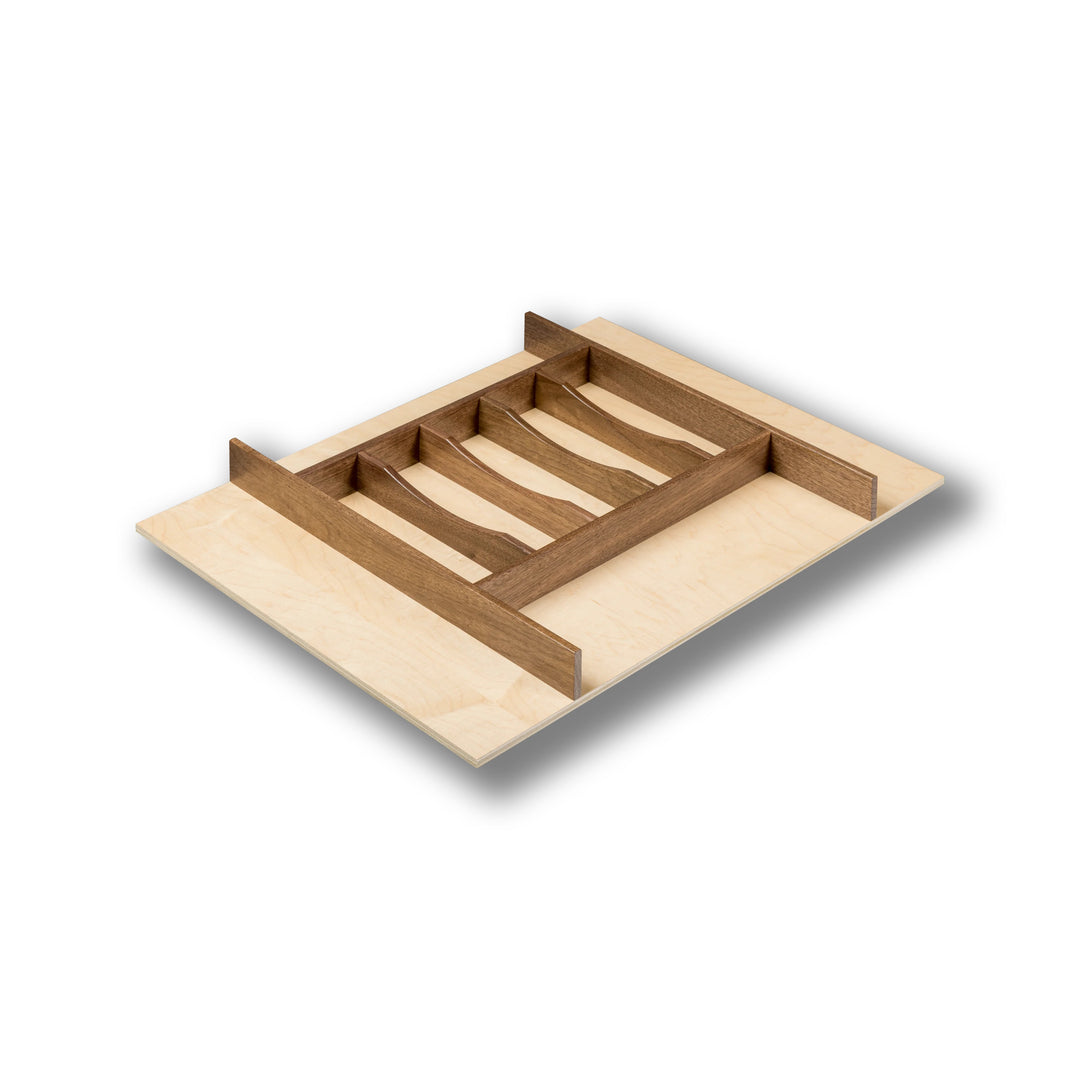 26" Walnut Creek Series Silverware Tray Insert in maple and walnut, studio view 5