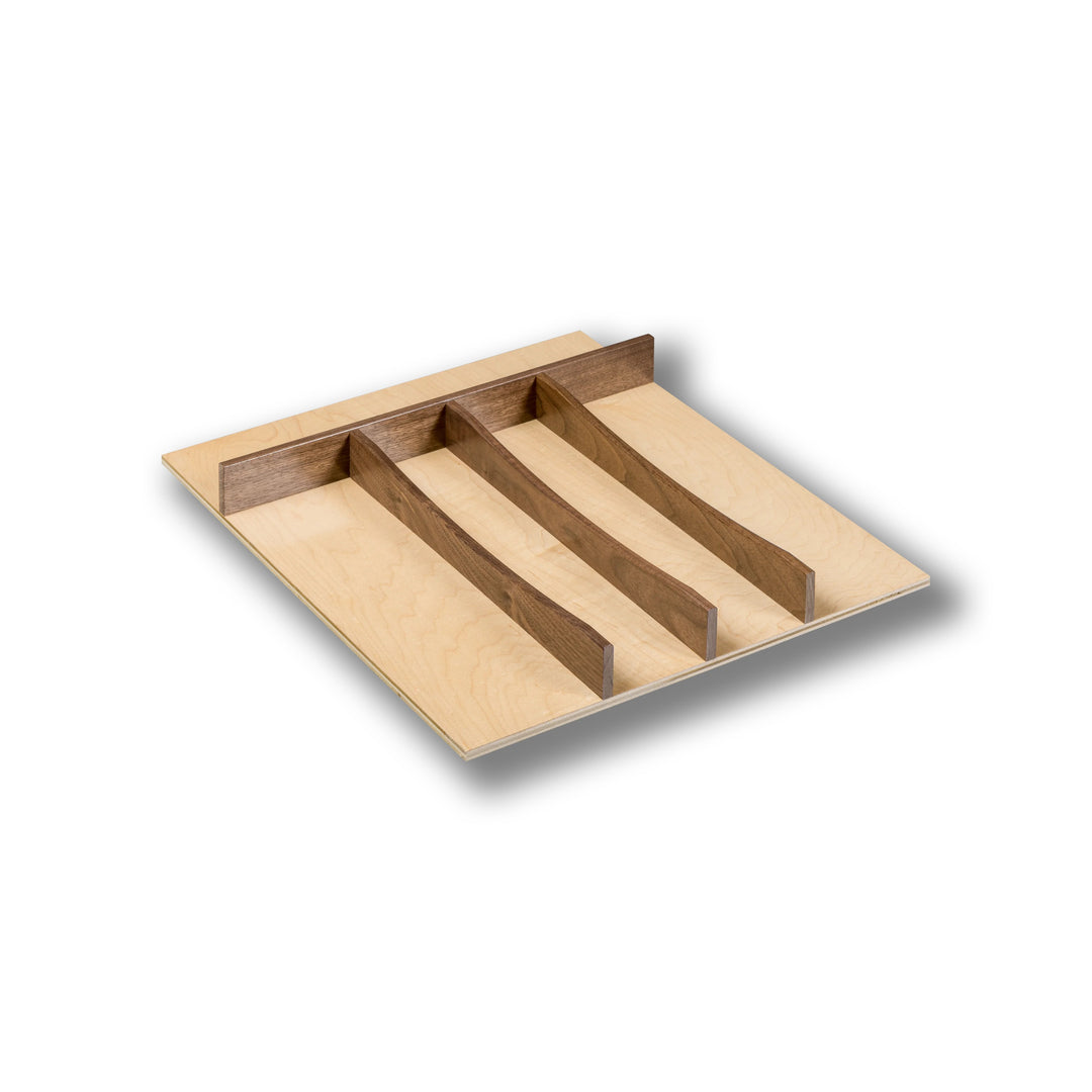 18" Walnut Creek Series Utensil Tray Insert in maple and walnut, studio view 3