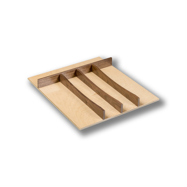 18" Walnut Creek Series Utensil Tray Insert in maple and walnut, studio view 3