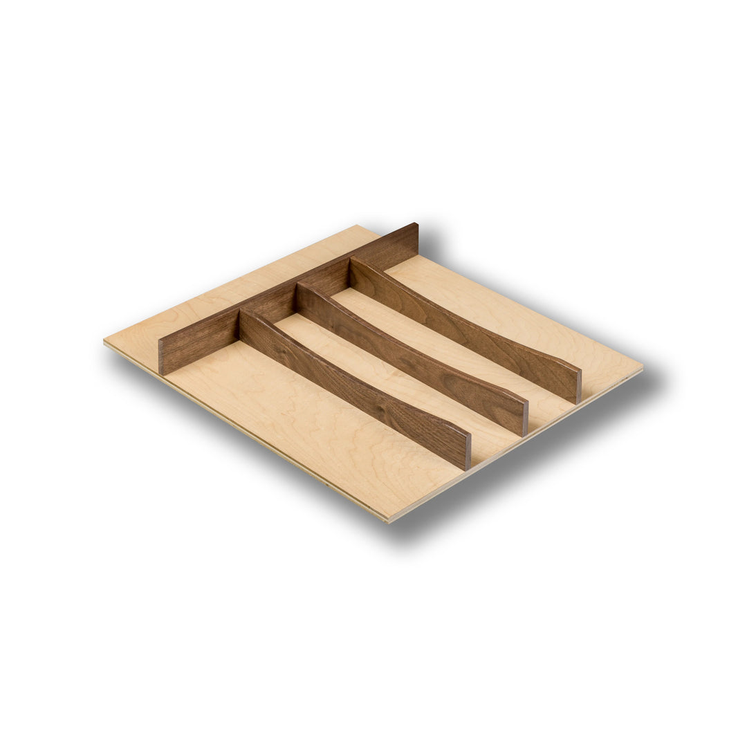 18" Walnut Creek Series Utensil Tray Insert in maple and walnut, studio view 4