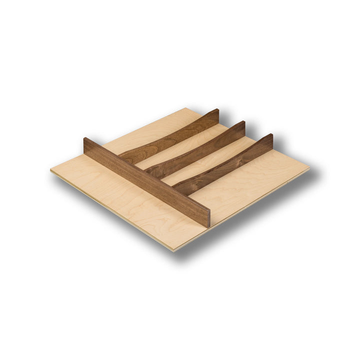 18" Walnut Creek Series Utensil Tray Insert in maple and walnut, studio view 5