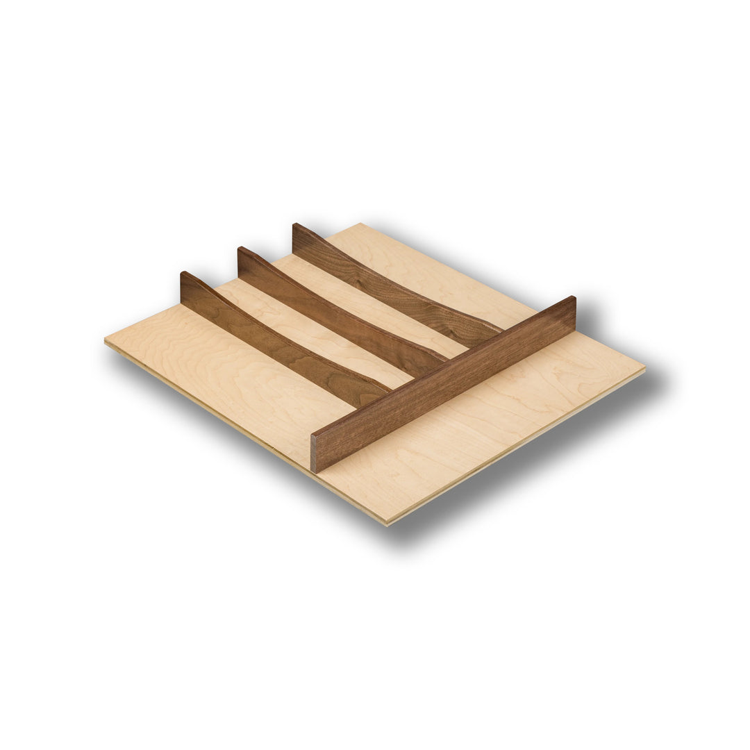 18" Walnut Creek Series Utensil Tray Insert in maple and walnut, studio view 6