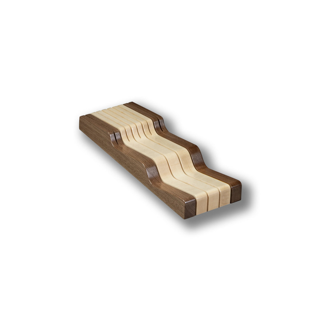 5 1/2" Walnut Creek Wave Knife Block in maple and walnut, studio view 2