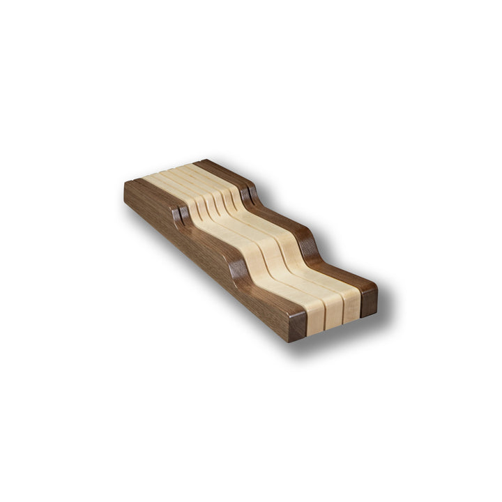 5 1/2" Walnut Creek Wave Knife Block in maple and walnut, studio view 2