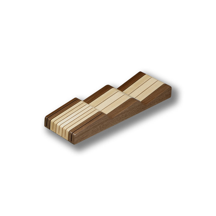 5 1/2" Walnut Creek Wave Knife Block in maple and walnut, studio view 3