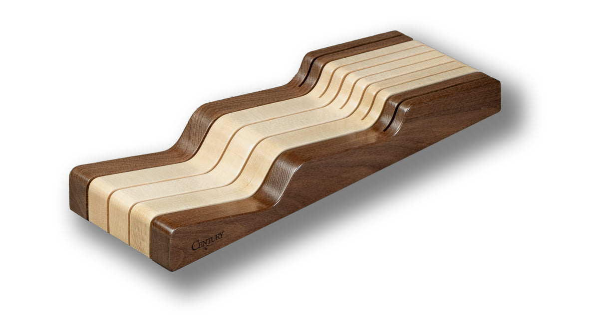 Walnut Creek Wave Knife Block insert in maple and walnut