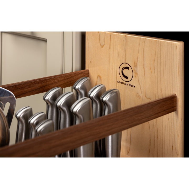 Century Components 9" Walnut Creek Pullout Canister Organizer with Knife Block For 9" Cabinet Opening (WCCKBI85PF)