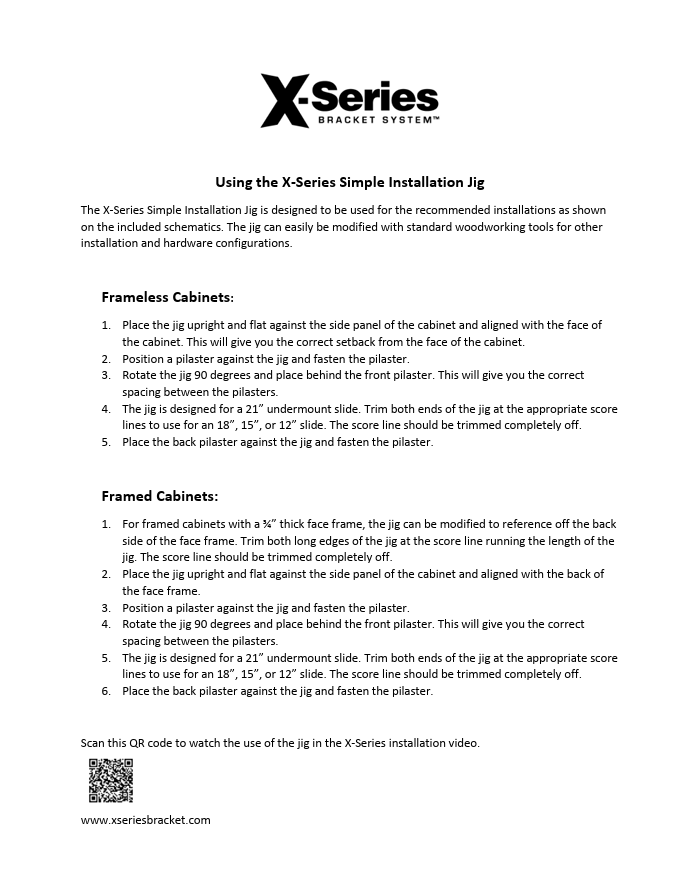 Century Components X-Series Simple Installation Jig for X-Series Bracket System (X-JIG)