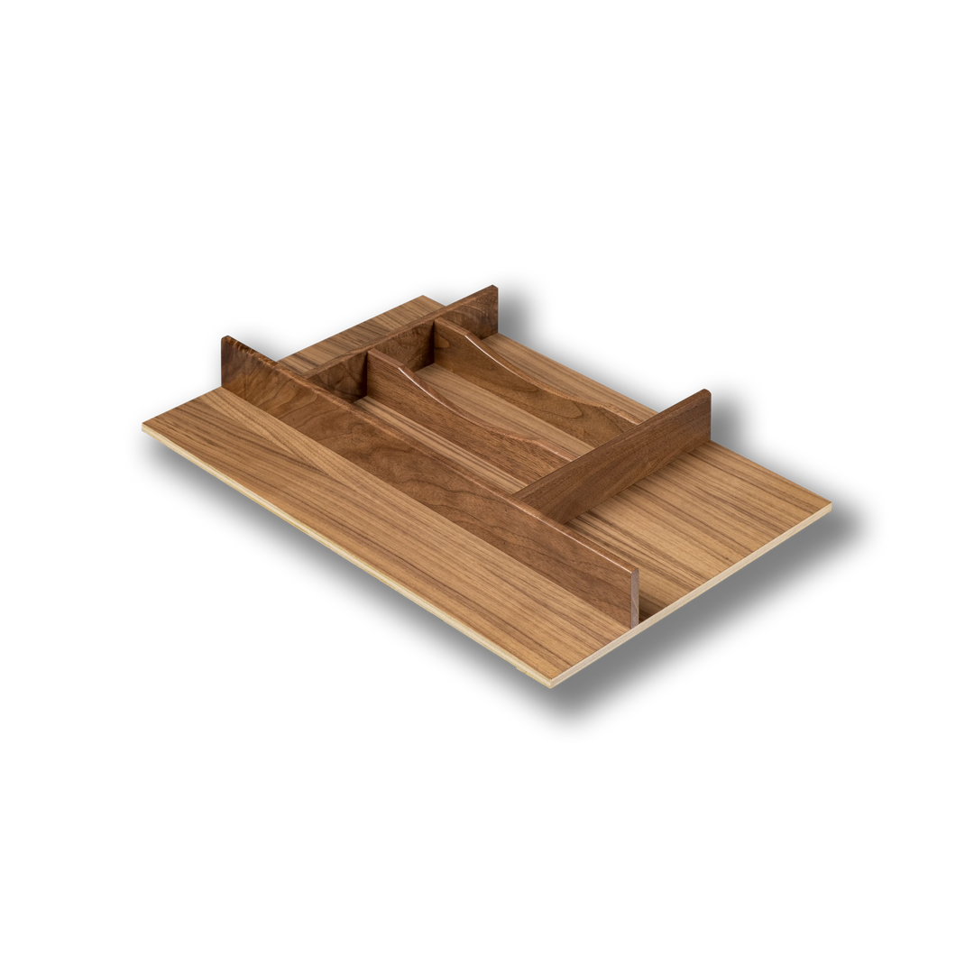 14" Riviera Series Silverware Tray Insert in walnut, studio view 6