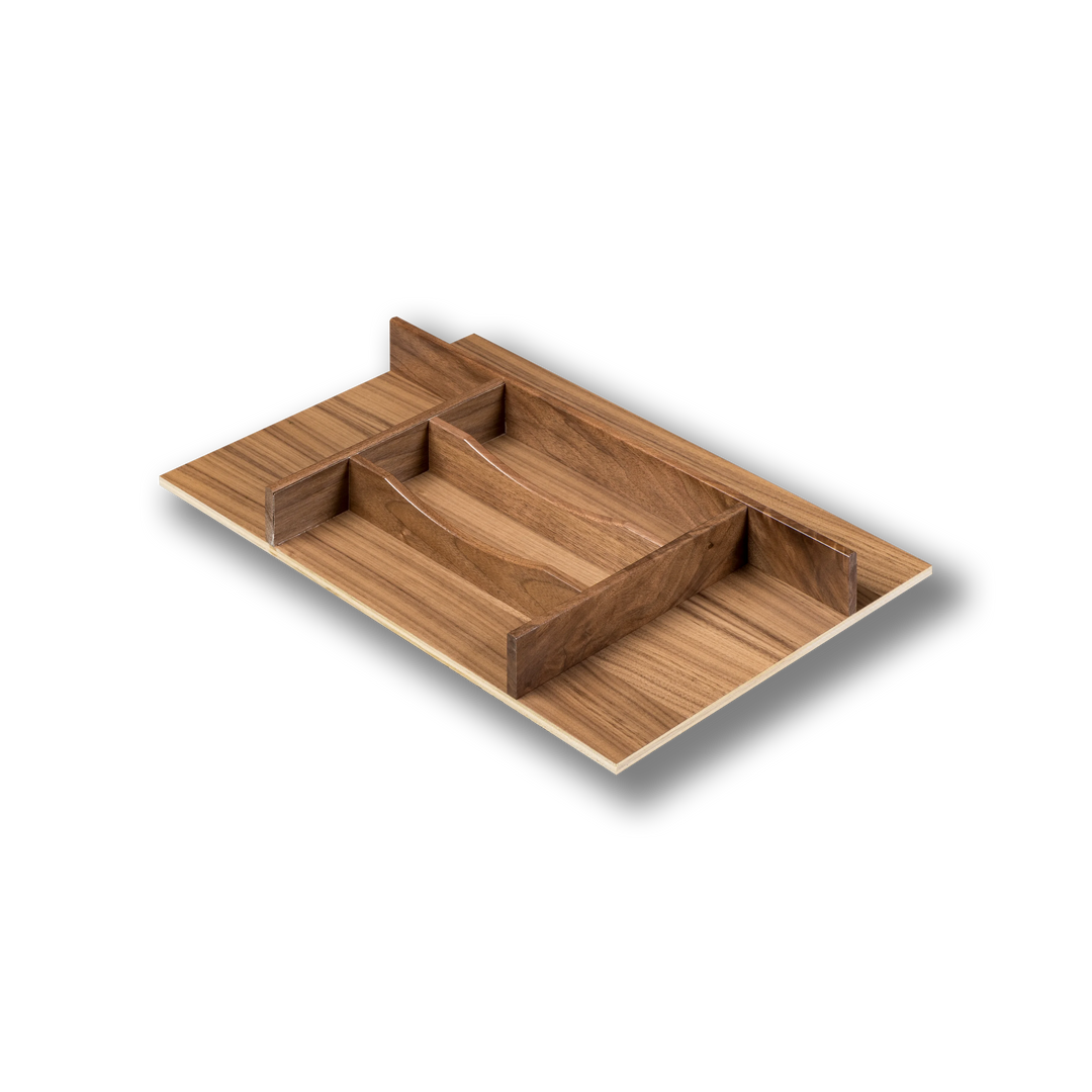 14" Riviera Series Silverware Tray Insert in walnut, studio view 4