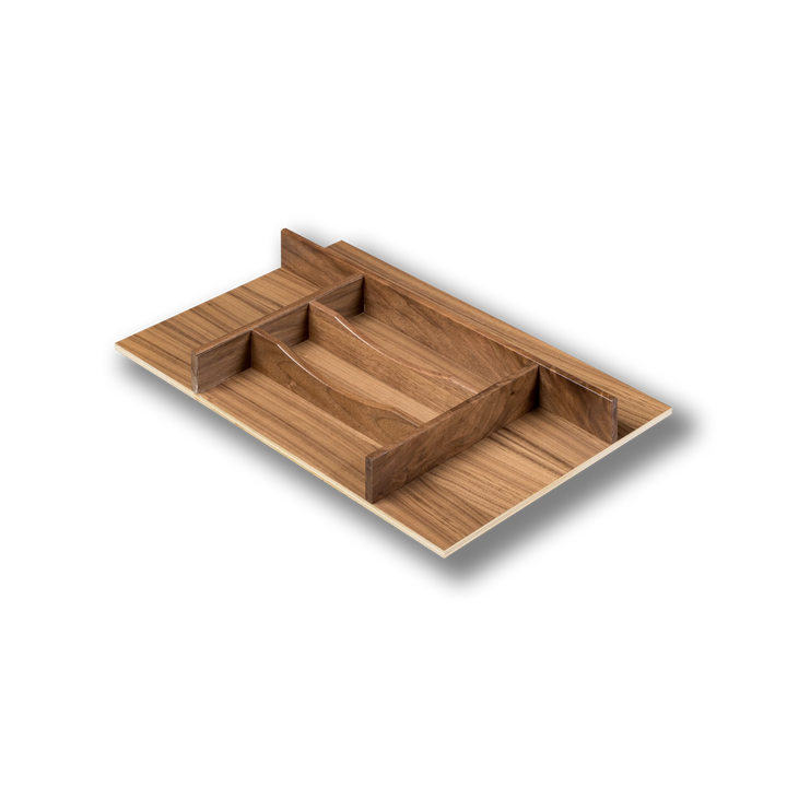 14" Riviera Series Silverware Tray Insert in walnut, studio view 4