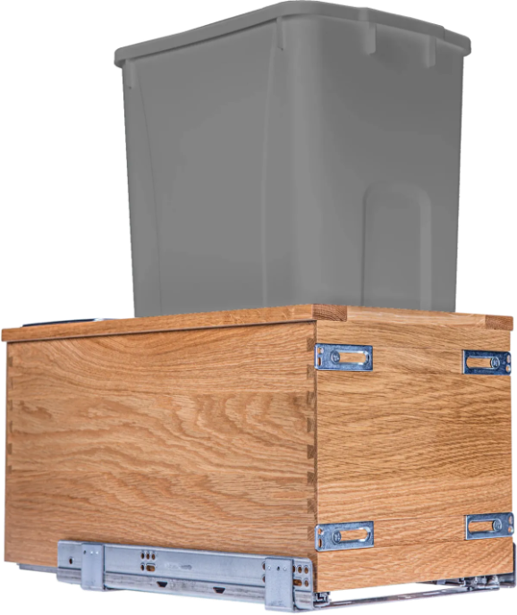 Century Components 15" Alina Series Single 50-Quart Bottom Mount Waste Container (ALIBM145-50PF-GR-SB)