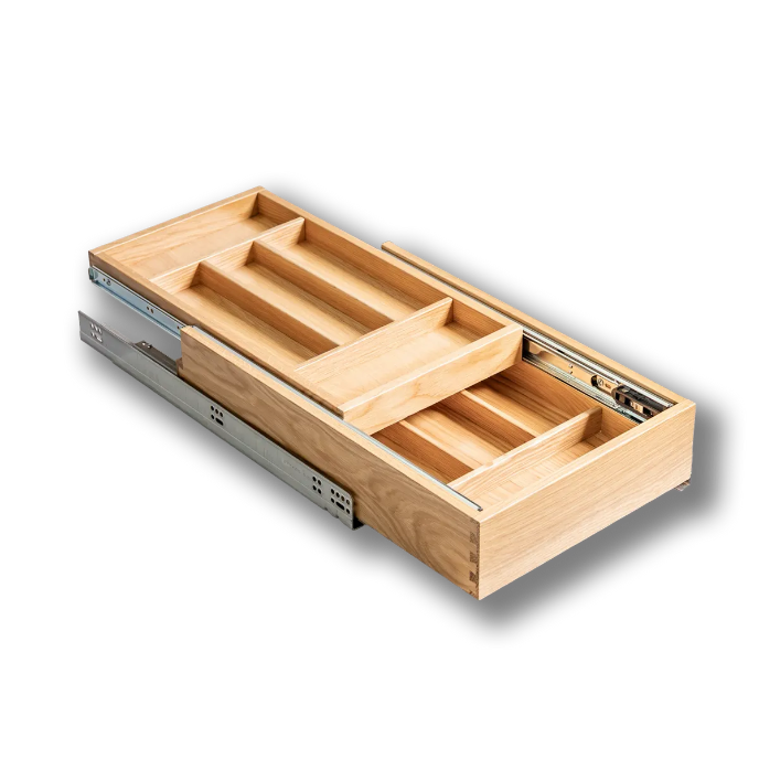 Century Components 18" Alina Series Double Tier Silverware Drawer with Soft-Close Slides - For 18 1/2" Cabinet Opening (ALIDTIER175PF)