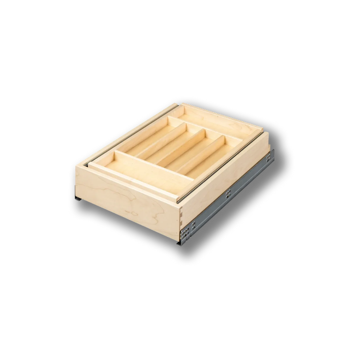 Century Components 15" Double Tier Silverware Drawer with Soft-Close Slides For 15" Cabinet Opening (DTIER145PF)