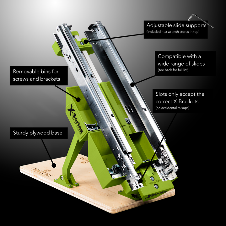 X-Bracket™ Slide Jig Installation Tool (1) Adjustable cabinet slide jig for X-Brackets - (XBSLIDEJIG)